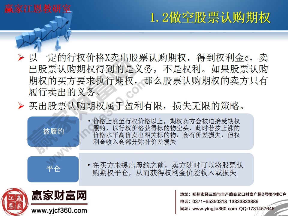 買出股票認購期權屬于盈利有限，損失無限的策略